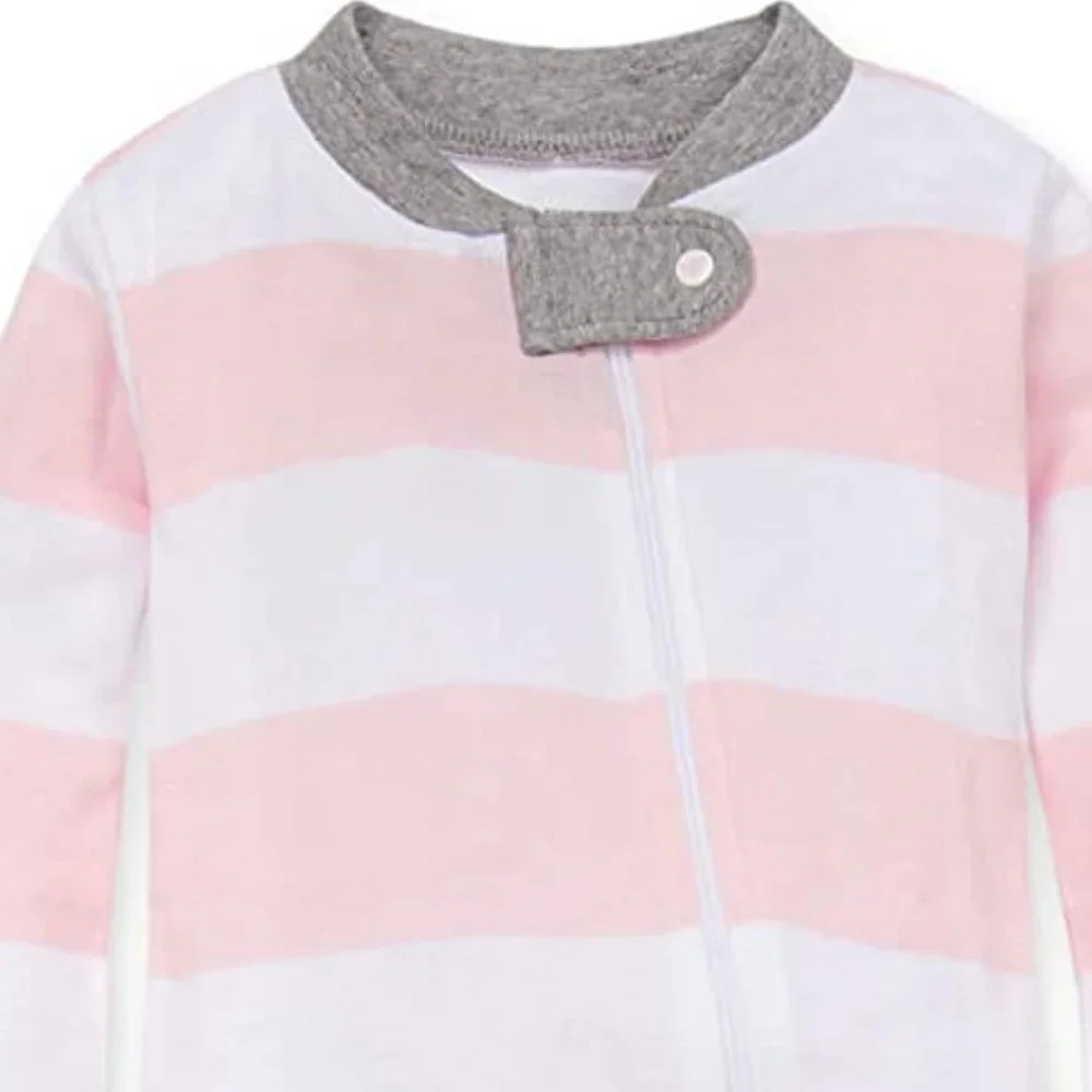 NWT! Burt's Bees Baby Baby Girls Pajamas, Zip Front‎ Non-Slip Footed Sleeper 12M